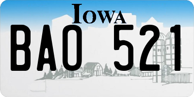 IA license plate BAO521
