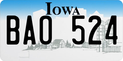 IA license plate BAO524