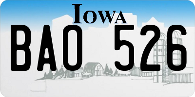 IA license plate BAO526