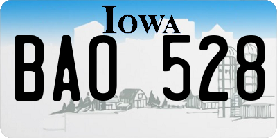IA license plate BAO528