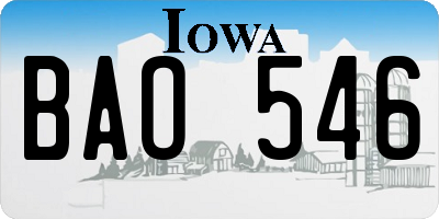 IA license plate BAO546