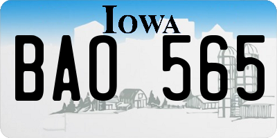 IA license plate BAO565