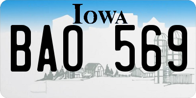 IA license plate BAO569