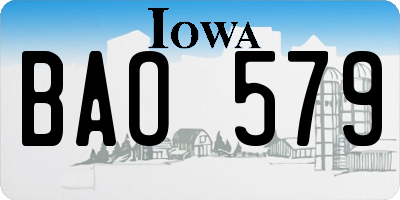 IA license plate BAO579