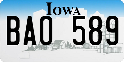 IA license plate BAO589