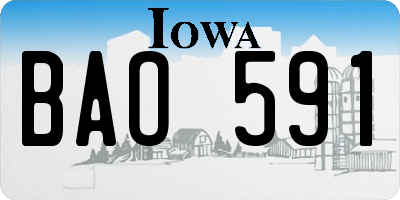 IA license plate BAO591
