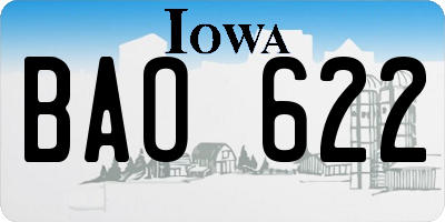 IA license plate BAO622