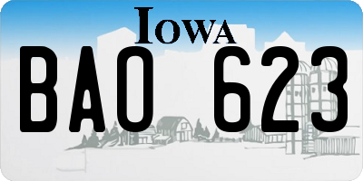 IA license plate BAO623
