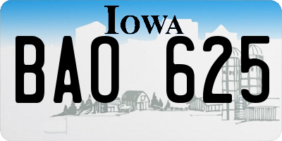 IA license plate BAO625