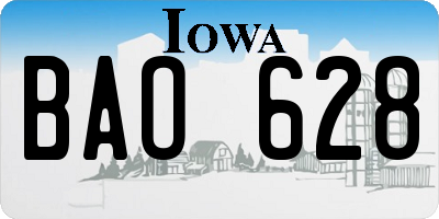 IA license plate BAO628