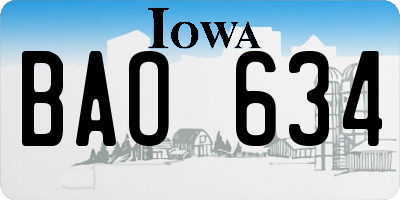 IA license plate BAO634