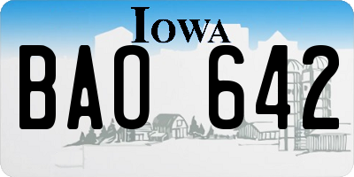 IA license plate BAO642