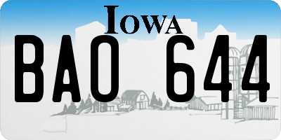 IA license plate BAO644