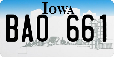IA license plate BAO661
