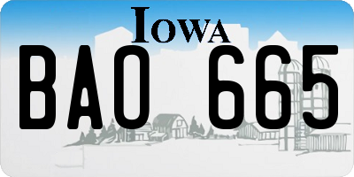 IA license plate BAO665