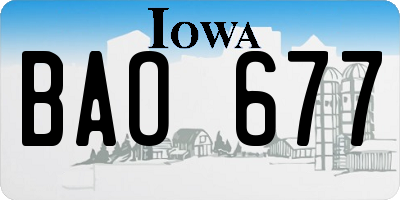 IA license plate BAO677