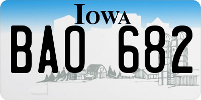IA license plate BAO682