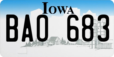 IA license plate BAO683