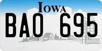 IA license plate BAO695