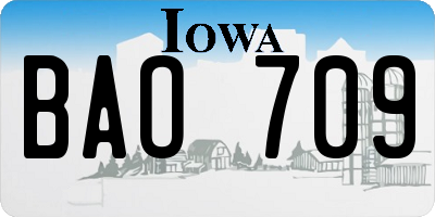 IA license plate BAO709