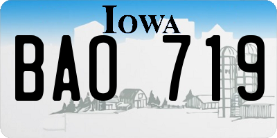 IA license plate BAO719