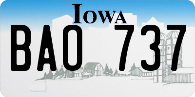 IA license plate BAO737