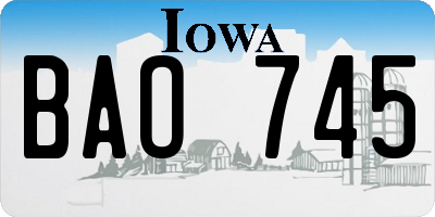 IA license plate BAO745
