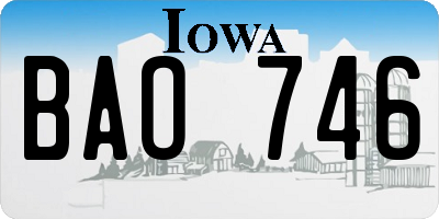 IA license plate BAO746