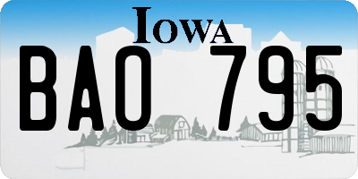 IA license plate BAO795