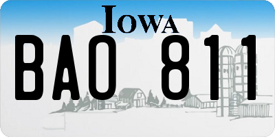 IA license plate BAO811