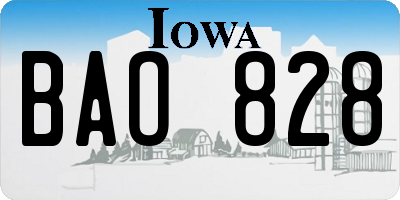 IA license plate BAO828