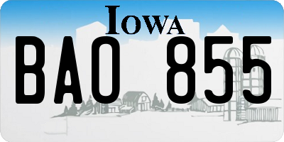 IA license plate BAO855