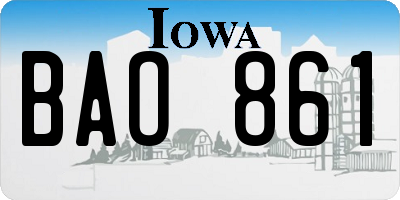 IA license plate BAO861