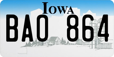 IA license plate BAO864