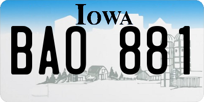 IA license plate BAO881