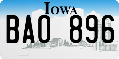 IA license plate BAO896