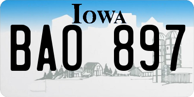 IA license plate BAO897