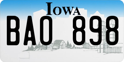 IA license plate BAO898