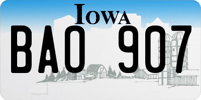 IA license plate BAO907