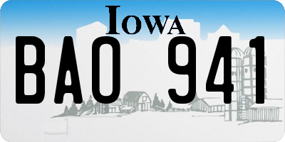 IA license plate BAO941
