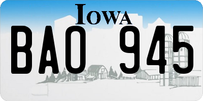 IA license plate BAO945