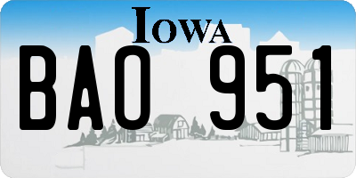 IA license plate BAO951