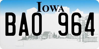 IA license plate BAO964