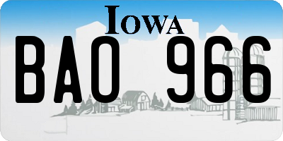IA license plate BAO966