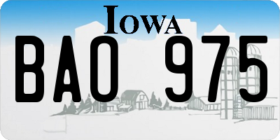 IA license plate BAO975