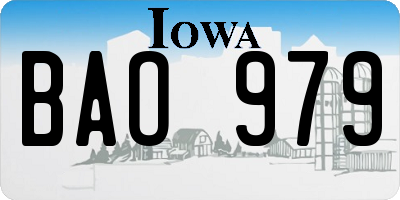 IA license plate BAO979