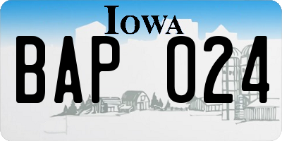 IA license plate BAP024