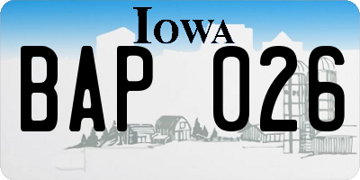 IA license plate BAP026