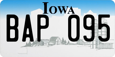 IA license plate BAP095