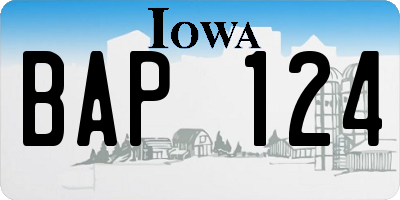 IA license plate BAP124